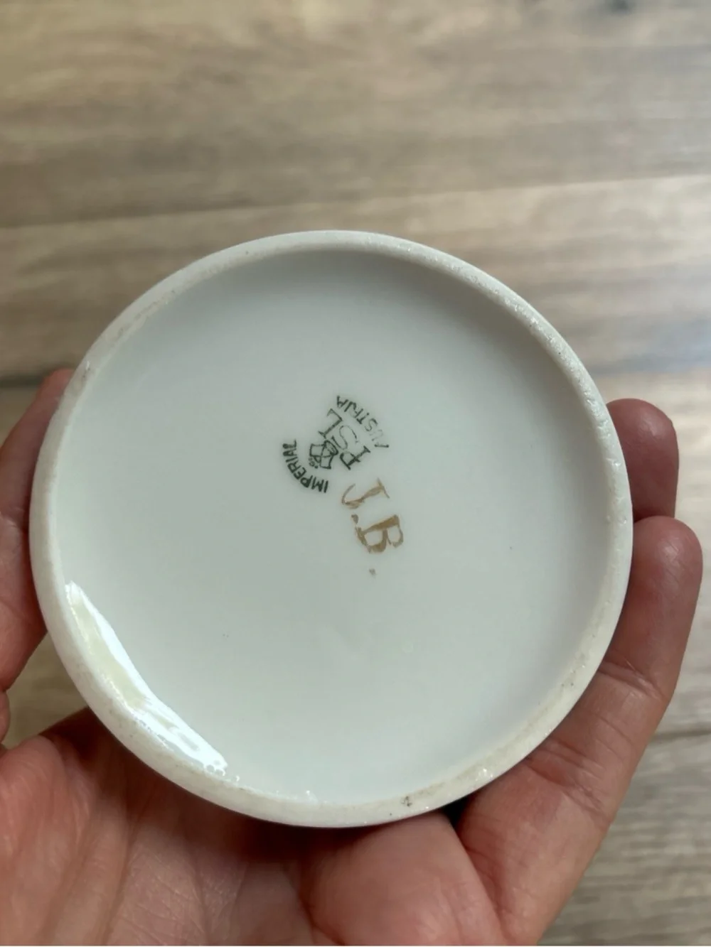 Antique Imperial Austria Porcelain Loving Cup Monogram T White Gold Two Handle